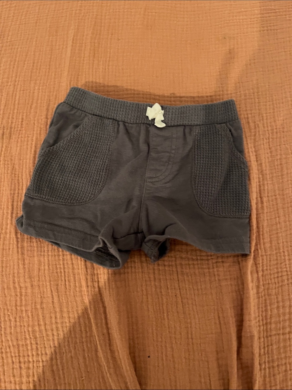 Kids Charcoal Knit Pocket Shorts - Unbranded